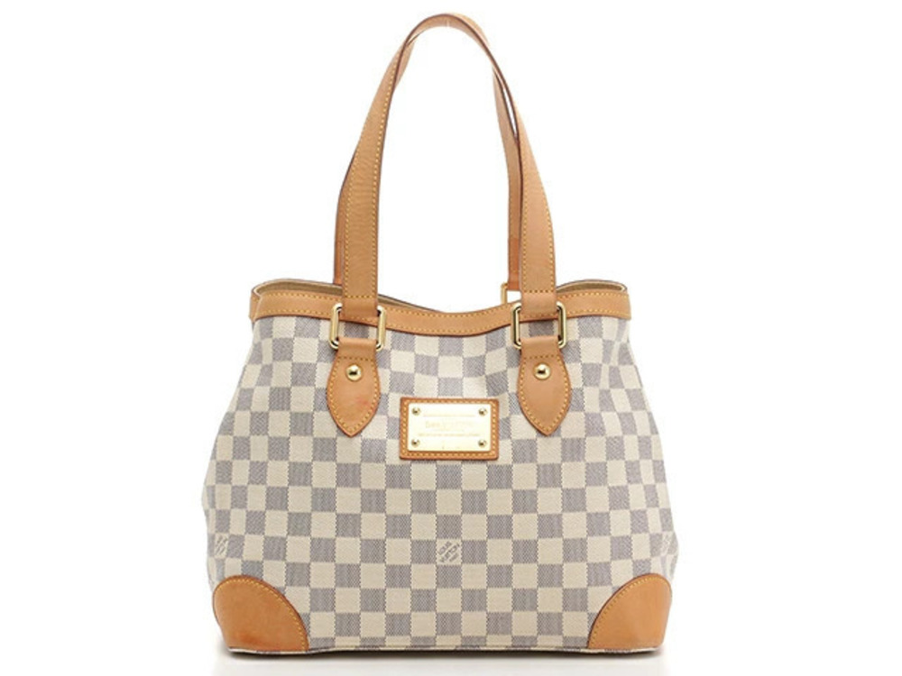 LOUIS VUITTON Hampstead Tote Bag Damier Azur White